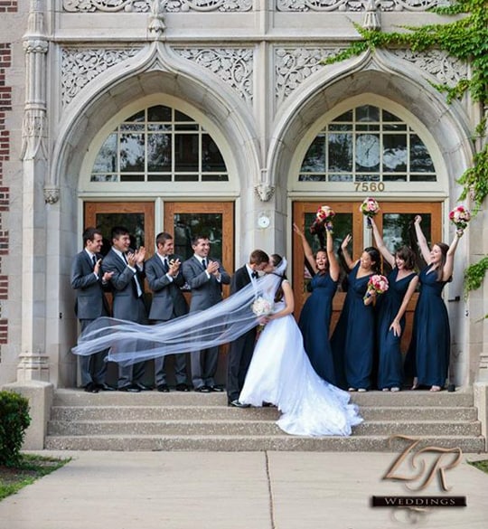 White, Navy and Gray Wedding